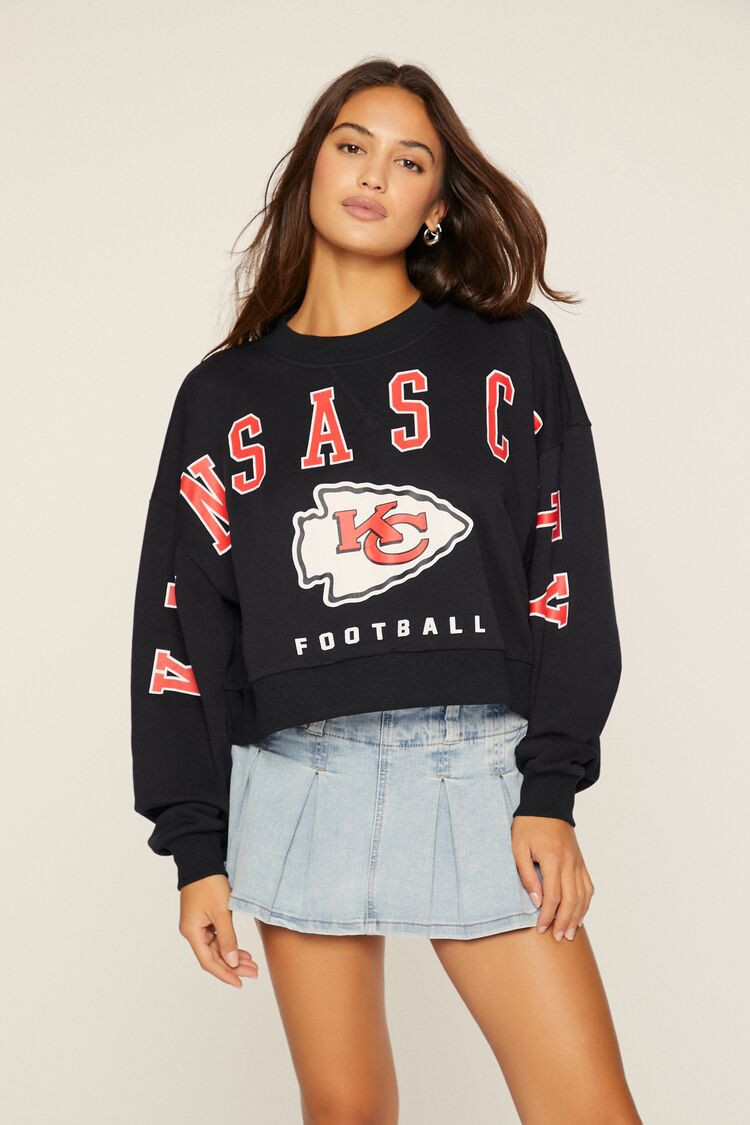 Women's Kansas City Chiefs Pullover in Black, XL | Forever 21
