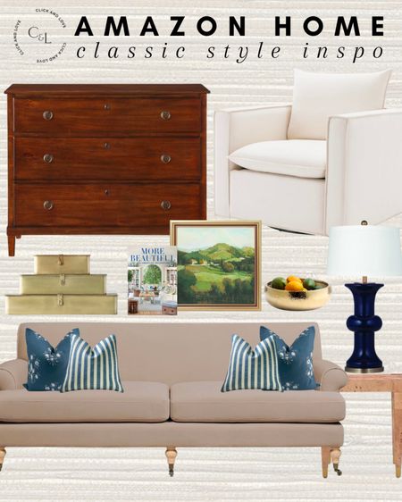 Amazon Home Classic Style Inspiration

I am loving these Amazon finds for a classic style home refresh. These pillow covers are a great find and such a great value for the price, and I love the decorative accents like this framed canvas, golden bowl, and coffee table book. 

Decorative metal boxes, golden metal boxes, gold boxes, beautiful coffee table book, hardcover coffee table book, New York Times best selling coffee table book, all American decor, ceramic bowl, fruit bowl, coffee table bowl, wooden dresser, three drawer dresser, classic brown wood, Navy blue floral pillow, grand millennial style, classic style, Jillien Harbor, Norfolk Navy, blue floral pillow, blue striped pillow cover, Jacquard weave technique, Jacquard pillow, organic cotton pillow cover, 18 inch pillow cover, framed canvas wall art, landscape art, wall accent, gold frame, two cushion tight back sofa, removable cushion couch, solid wood couch legs, couch on casters, swivel accent chair, 34 inch wide accent chair, upholstered arm chair, navy glass table lamp, brushed metal finish, accent table lamp, French country sofa, Burlwood side table, Burlwood end table, accent side table


#LTKStyleTip #LTKHome #LTKFindsUnder100