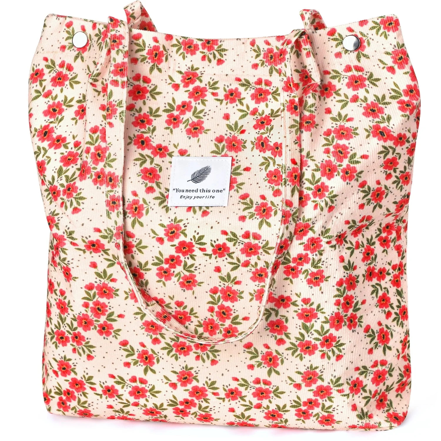 Ayieyill Corduroy Tote Bag with Inner Pocket, Large Canvas Shoulder Bag for Women and Girls - Wal... | Walmart (US)