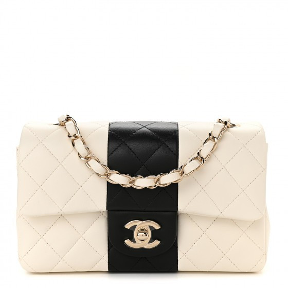 CHANEL

Lambskin Quilted Mini Rectangular Flap White Black | Fashionphile