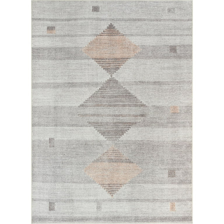 Well Woven Lotus Argonne Grey Vintage Southwestern Diamond Pattern 5'3" x 7'3" Machine Washable F... | Walmart (US)