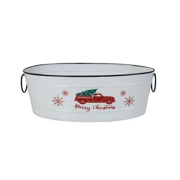 Holiday Time White Finish with Decal Print Beverage Tub, 21In | Walmart (US)