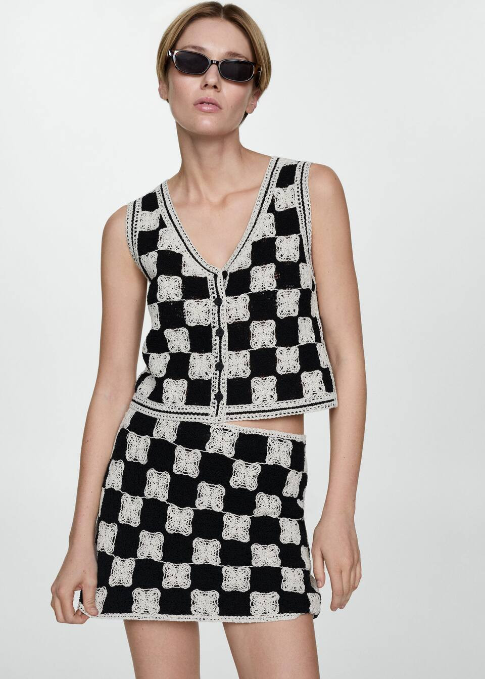 Combined crochet vest -  Women | Mango United Kingdom | MANGO (UK)