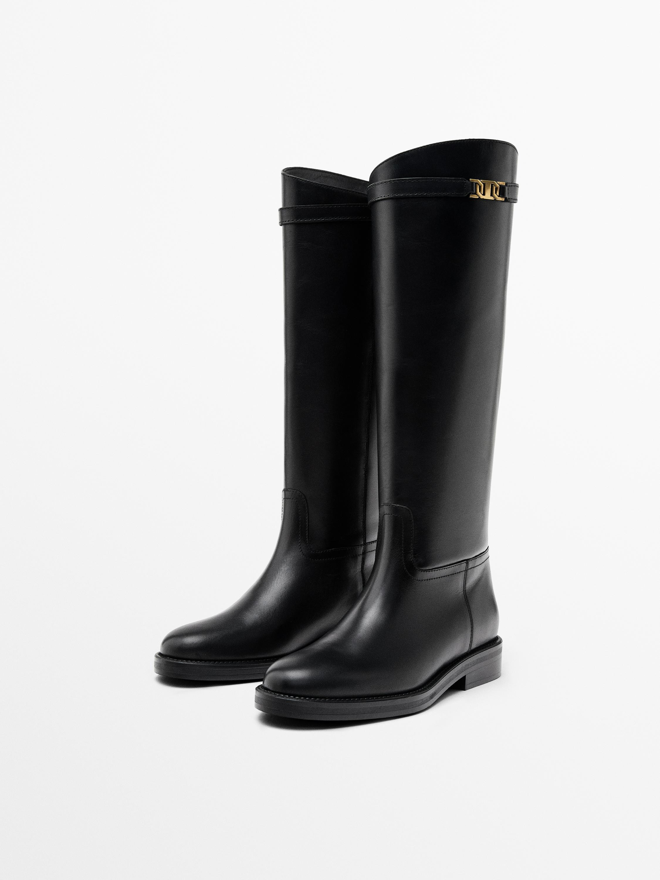 Leather riding boots | Massimo Dutti UK