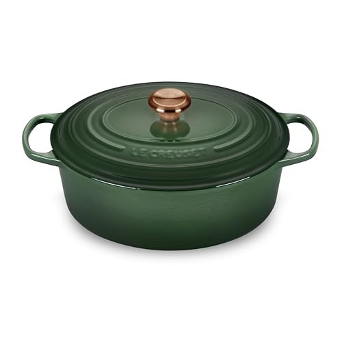 Le Creuset Signature 8-quart Oval Dutch Oven with Copper Knob - Enameled Cast Iron (Artichaut) | Amazon (US)