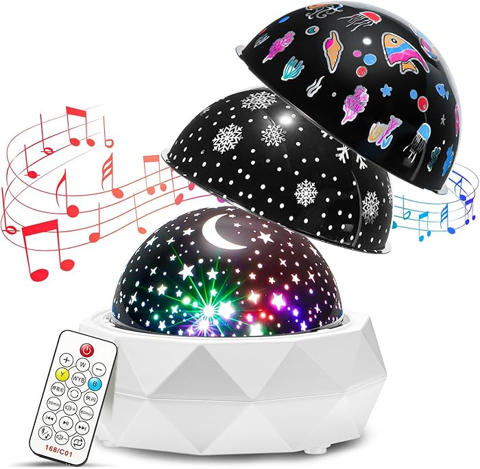 PIKOY Kids Night Light Projector+12 Lullabies, 8 Colors+3 Films+360° Night Light Projector for K... | Amazon (US)