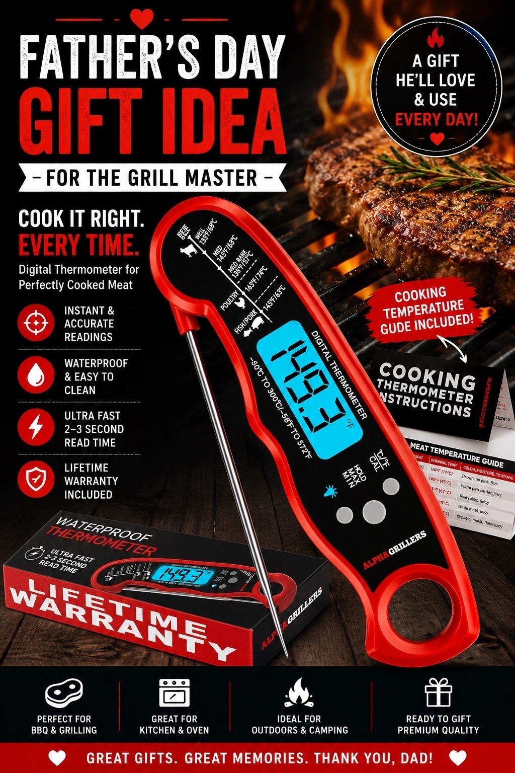 Looking for the perfect Father's Day gift for the dad who loves grilling? 🔥 This digital meat thermometer is a must-have BBQ accessory for achieving perfectly cooked steaks, burgers, chicken, pork, and seafood every time. Featuring instant temperature readings, waterproof construction, ultra-fast response time, and a convenient temperature guide, it's one of the best grilling gifts for dads, husbands, grandpas, and backyard BBQ enthusiasts. Perfect for grilling, smoking, camping, outdoor cooking, and everyday kitchen use. Save this Father's Day gift idea for the grill master in your life!

#FathersDayGiftIdeas #BBQGiftsForDad #GrillMaster #MeatThermometer #GrillingAccessories #BestGiftsForDad #BBQLovers #OutdoorCooking #GiftIdeasForMen #BackyardBBQ

--
Rhonda
The Mature Diva - Midlife made fabulous!
💃 Inspiring beauty, fashion & bold midlife living and travel

👇Get Your FREE Glow Up After 50 Guide @ https://bit.ly/GlowUpAfter50

💎 Shop the looks I love on my LTK Storefront at www.shopltk.com/explore/thematurediva

💎 Check out my Amazon Storefront at www.amazon.com/shop/thematurediva


#LTKMens

Comment SHOP below to receive a DM with the link to this post on my LTK ⬇ https://liketk.it/6eEJz

#LTKfoodie #LTKHome #LTKMens