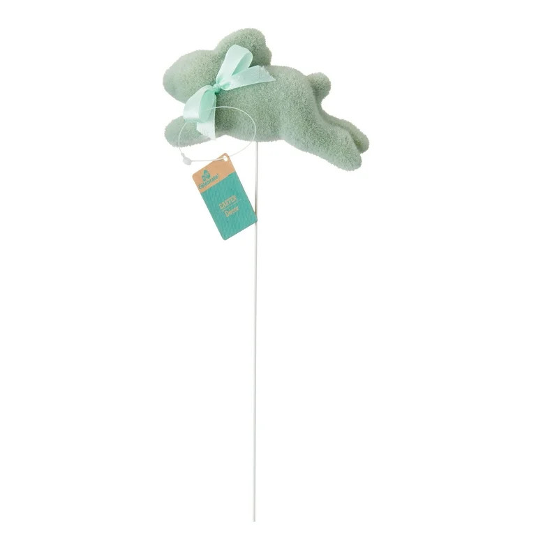 Easter Mint Green Flocked Bunny Decorative Pick, 10 in, by Way To Celebrate | Walmart (US)