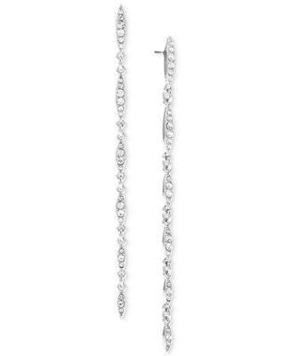 Silver-Tone Pavé Marquise Bead Linear Drop Earrings, Created for Macy's | Macys (US)