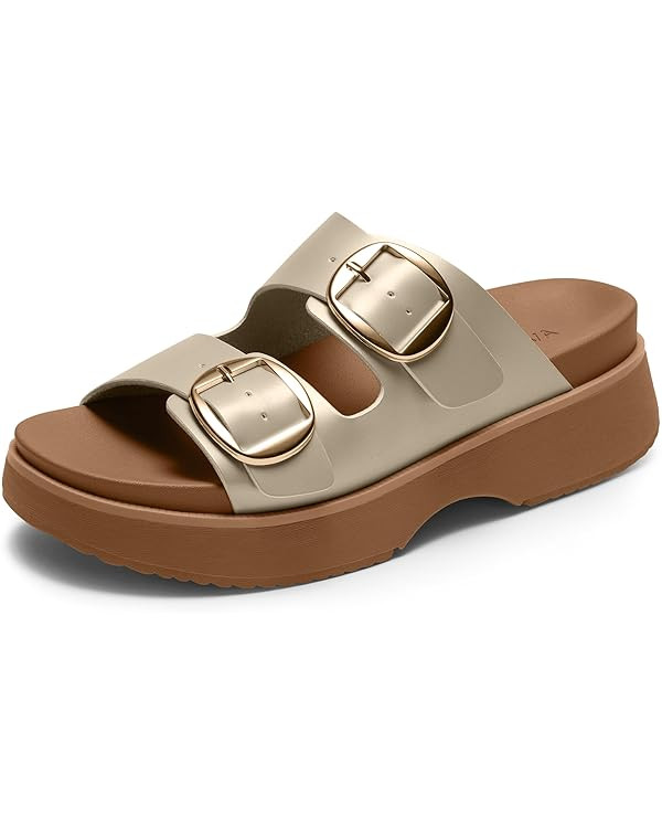 Vilanva Women’s Orthopedic Platform Wedge Walking Slides with Arch Support Soft Footbed for Pla... | Amazon (US)