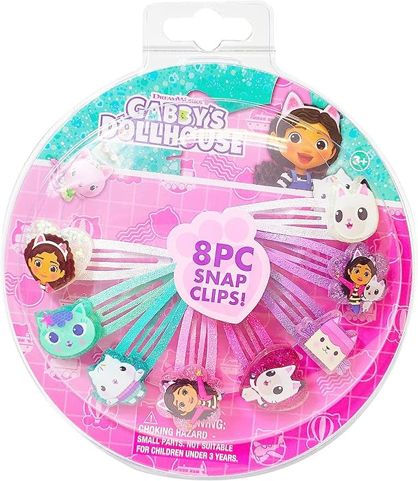 LUV HER Gabby's Dollhouse Kids Hair Clips for Girls Snap Clips 8 Pack Multi Color Ages 3+ | Amazon (US)