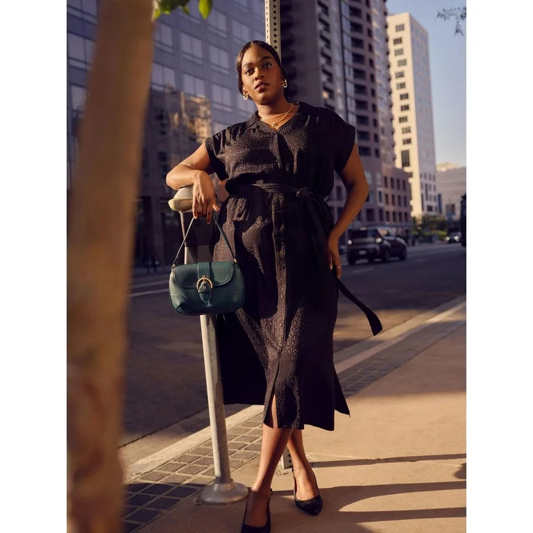 Time and Tru Women's Heather Shoulder Buckle Bag, Green Smoke | Walmart (US)