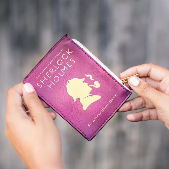 Sherlock Holmes Pouch, Book Coin Purse, Zipper Pouch, Mystery Bag, Card Holder, Book Lover Gift, ... | Etsy (US)