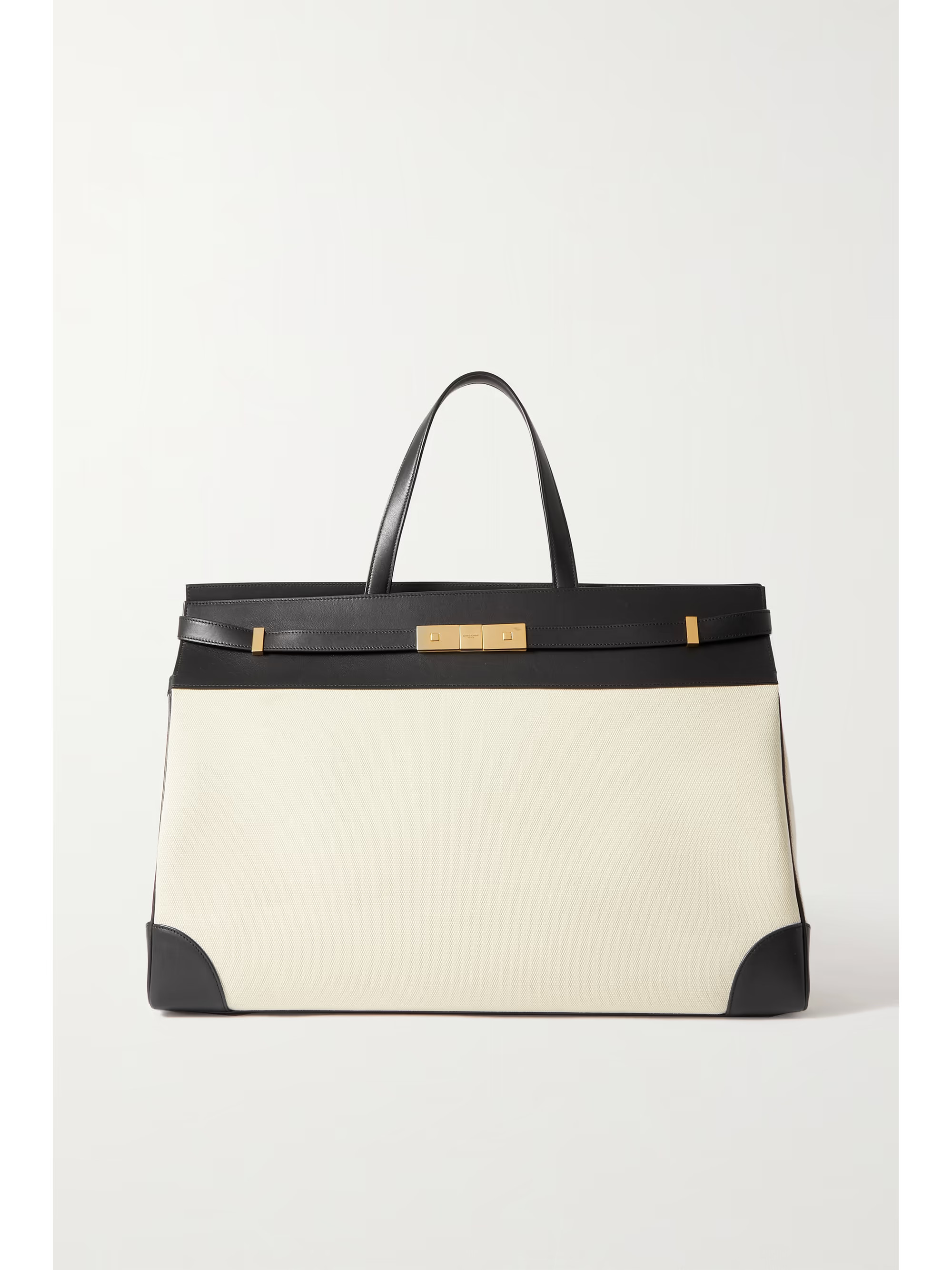 Manhattan large leather-trimmed canvas tote | NET-A-PORTER (US)
