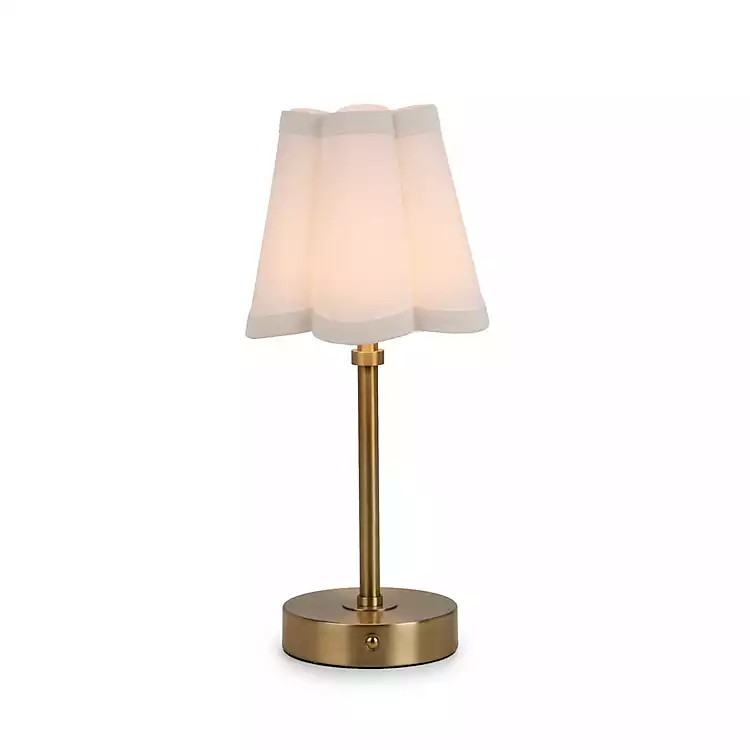 New! Brass Scalloped Shade LED Table Lamp | Kirklands