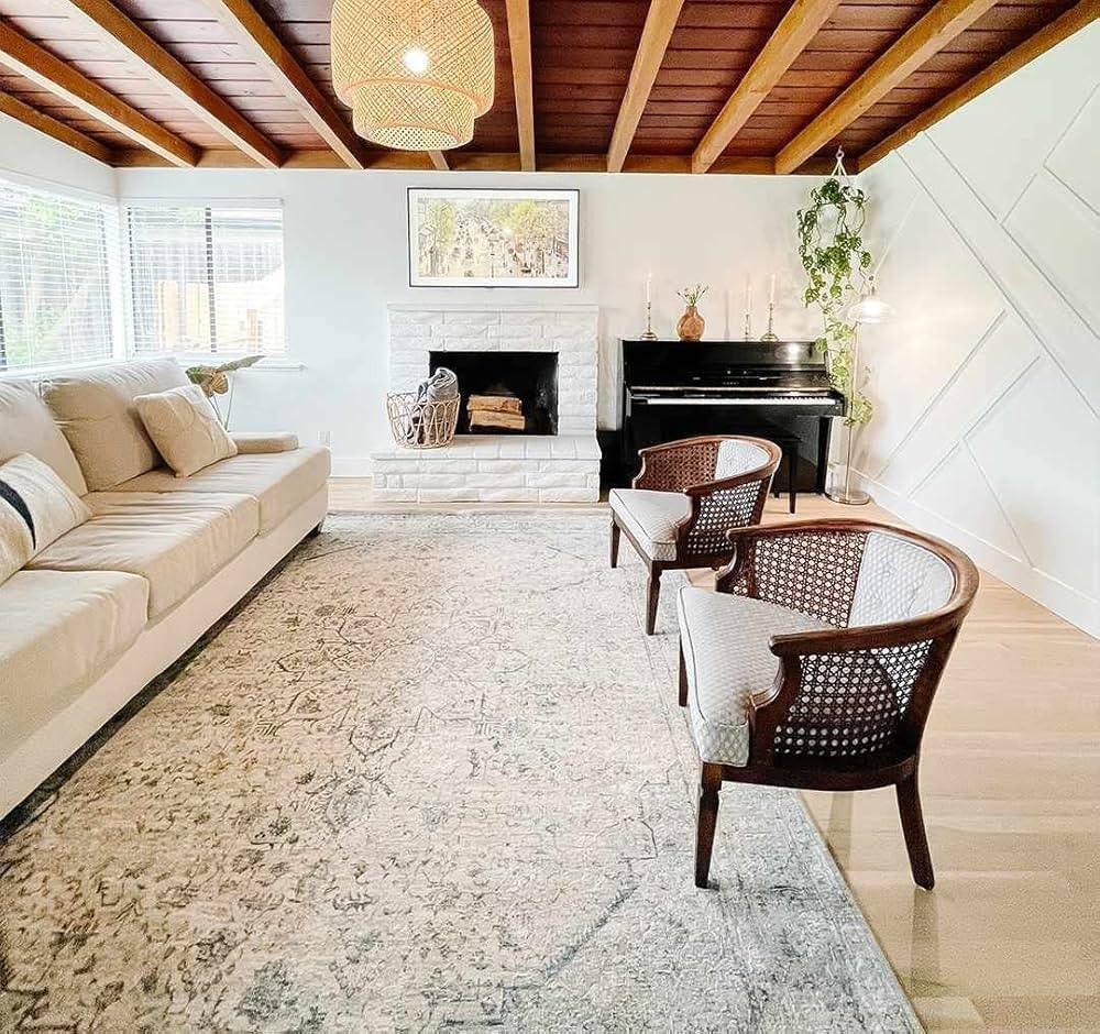 Hauteloom Anmoore Living Room, Bedroom Area Rug - Gray, Beige, Green - 6'7" x 9'6" | Amazon (US)