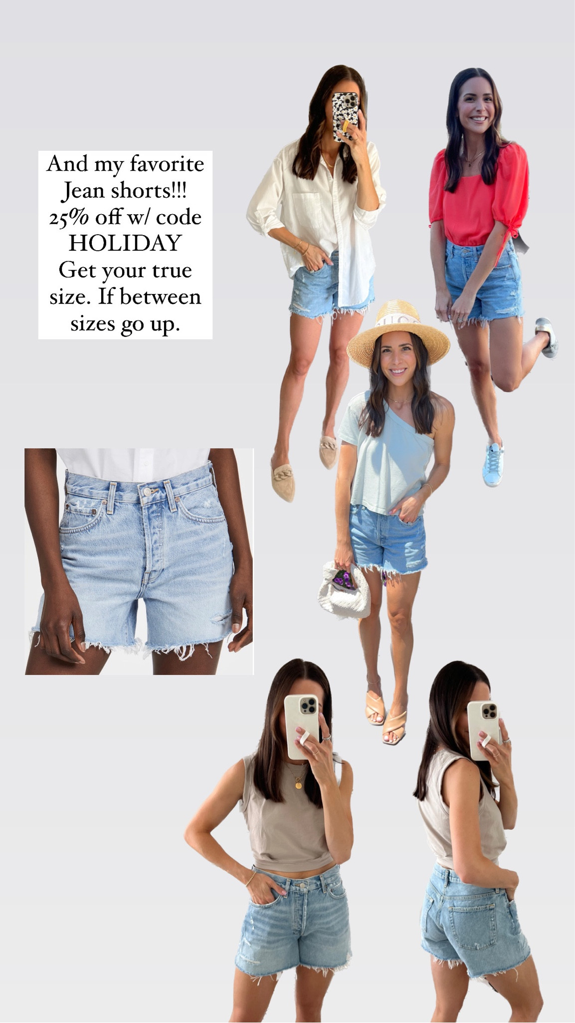 25% off my all time favorite Jean shorts! True to size. Size up if between.

#LTKGiftGuide #LTKCyberweek #LTKunder100