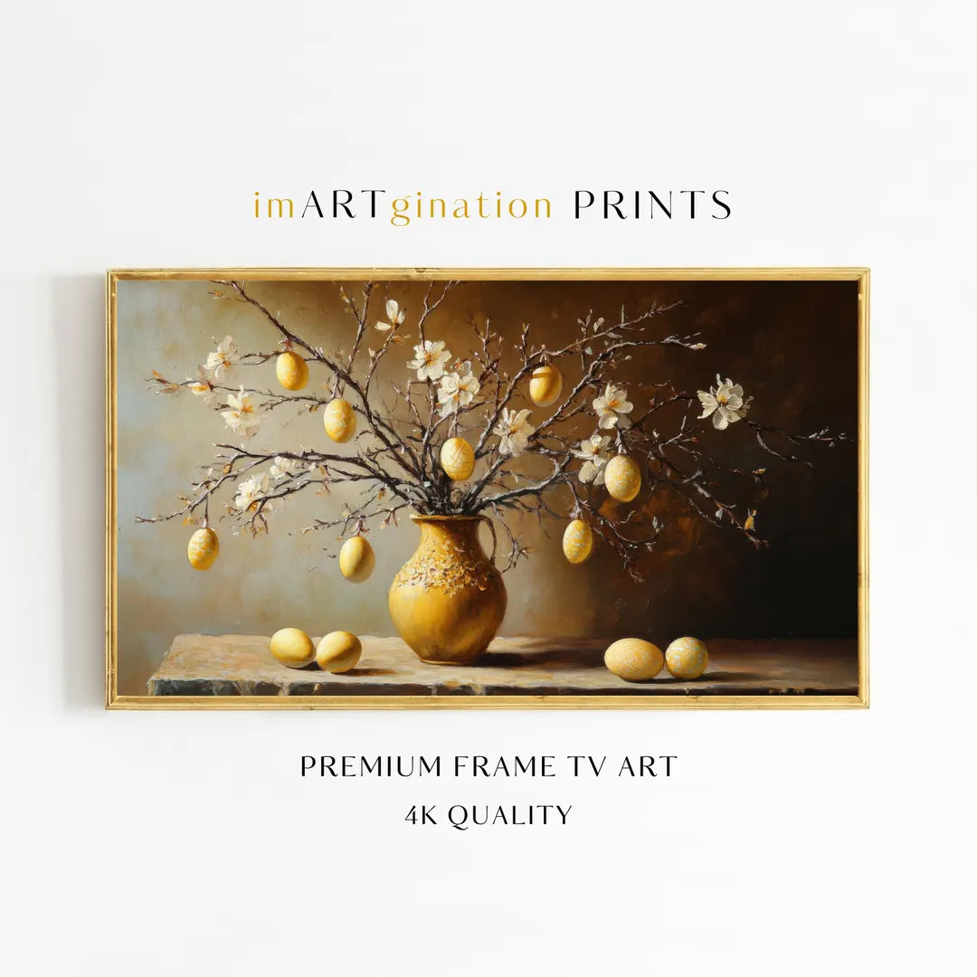 Easter Samsung Frame TV Art Easter Eggs Frame TV Art Spring Decor Vintage Farmhouse TV Art Digita... | Etsy (US)