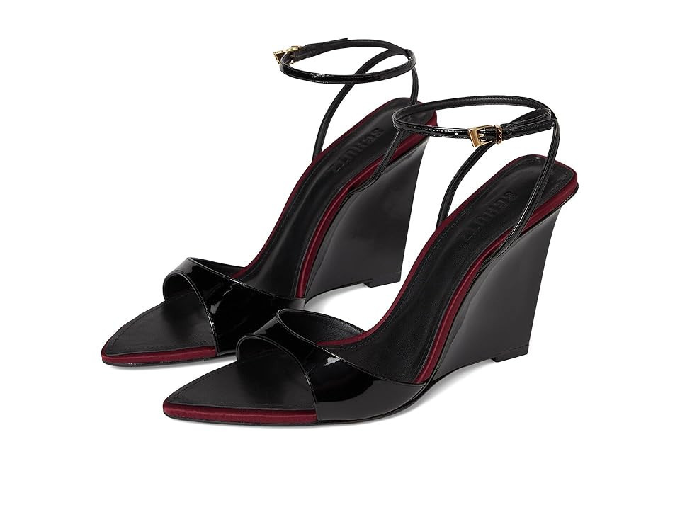 Schutz Elodie Wedge Women's Sandals Black : 8.5 M, Leather | Zappos