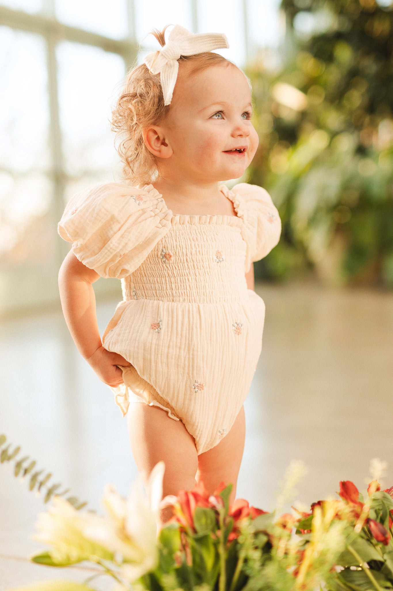 Baby Serendipity Romper in Cream Floral | Ivy City Co