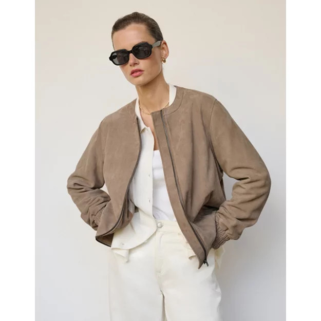 Suede Bomber Jacket | The White Company UK & ROW