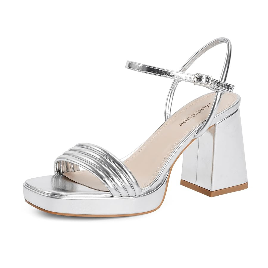 Modatope Platform Bow Sandals for Women Chunky Heel Strappy Platform Heels Square Open Toe Heeled... | Amazon (US)