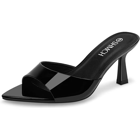 Coutgo Womens Kitten Heel Sandals Heeled Mules Pointed Open Toe High Heels | Comfortable, Sexy, S... | Amazon (US)