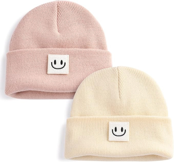 FURTALK Baby Beanie Cute Toddler Winter Hat Knit Boys Girls Warm 2 Pack Kids Embroidered Beanies ... | Amazon (US)