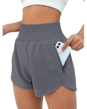 BMJL Women's Athletic Shorts High Waisted Running Short Pocket 2.5" Sporty Shorts Gym Workout Sho... | Amazon (US)