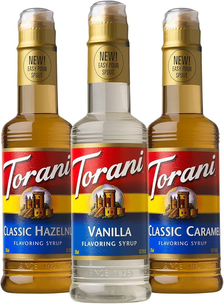 Torani Coffee Syrup, Vanilla, Caramel, and Classic Hazelnut Variety 3-Pack, Flavoring for Drinks,... | Amazon (US)