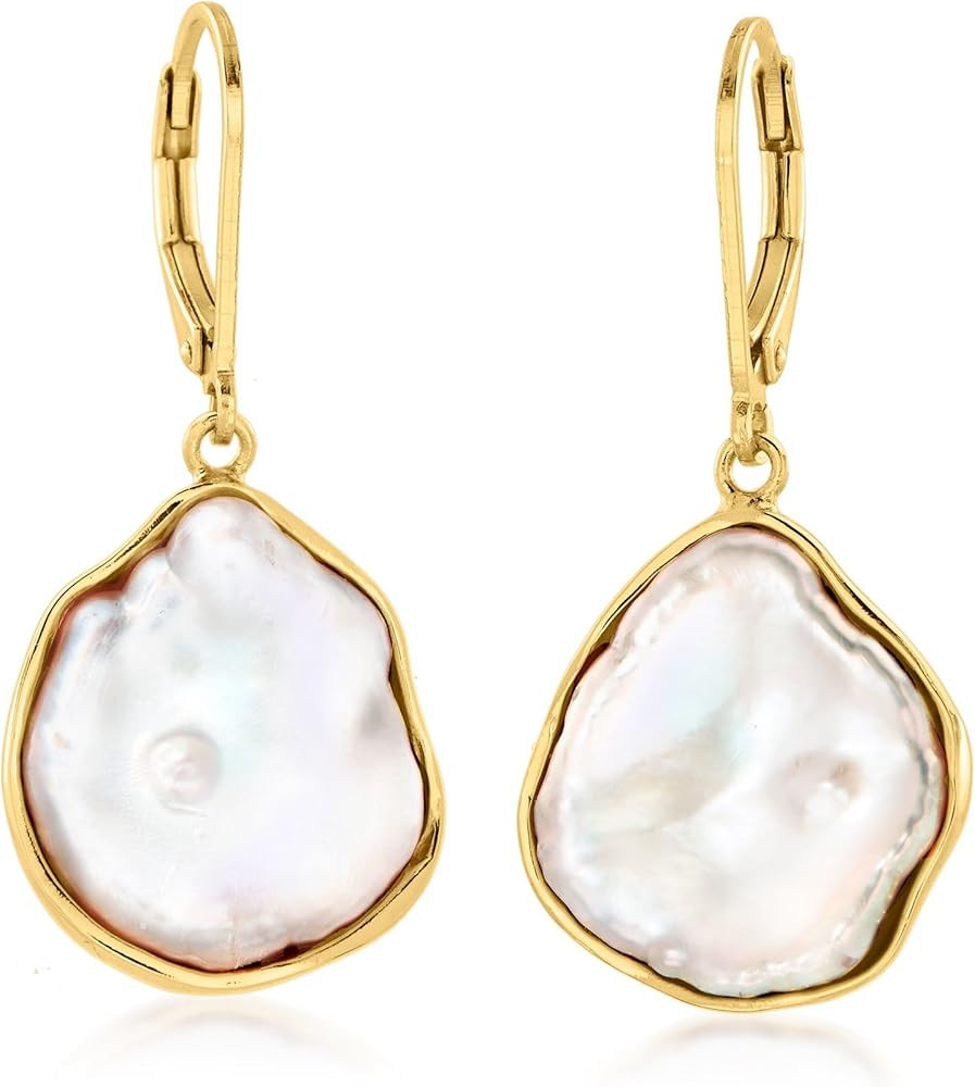Ross-Simons 15-17mm Cultured Baroque Keshi Pearl Drop Earrings in 18kt Gold Over Sterling | Amazon (US)