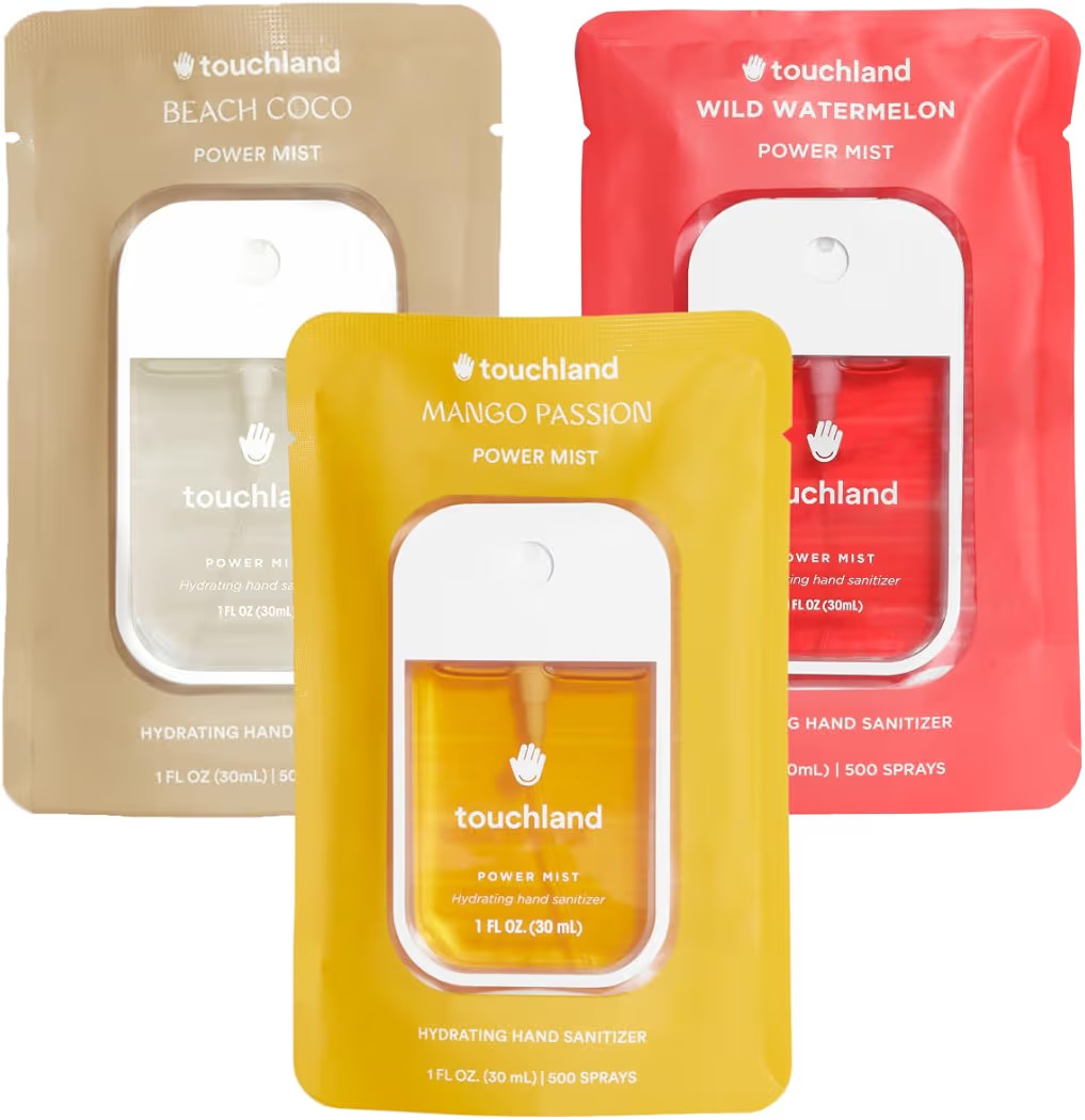 Touchland Hydrating Hand Sanitizer Spray, TROPICAL Trio Set (Mango Passion, Beach Coco, Watermelo... | Amazon (US)