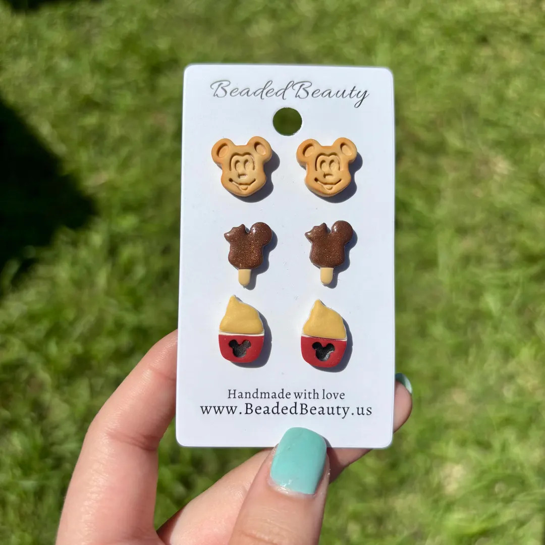 Disneyland Snacks Stud Pack | Disney Studs for Disneyland | Mickey Waffle Studs | Mickey Mouse In... | Etsy (US)