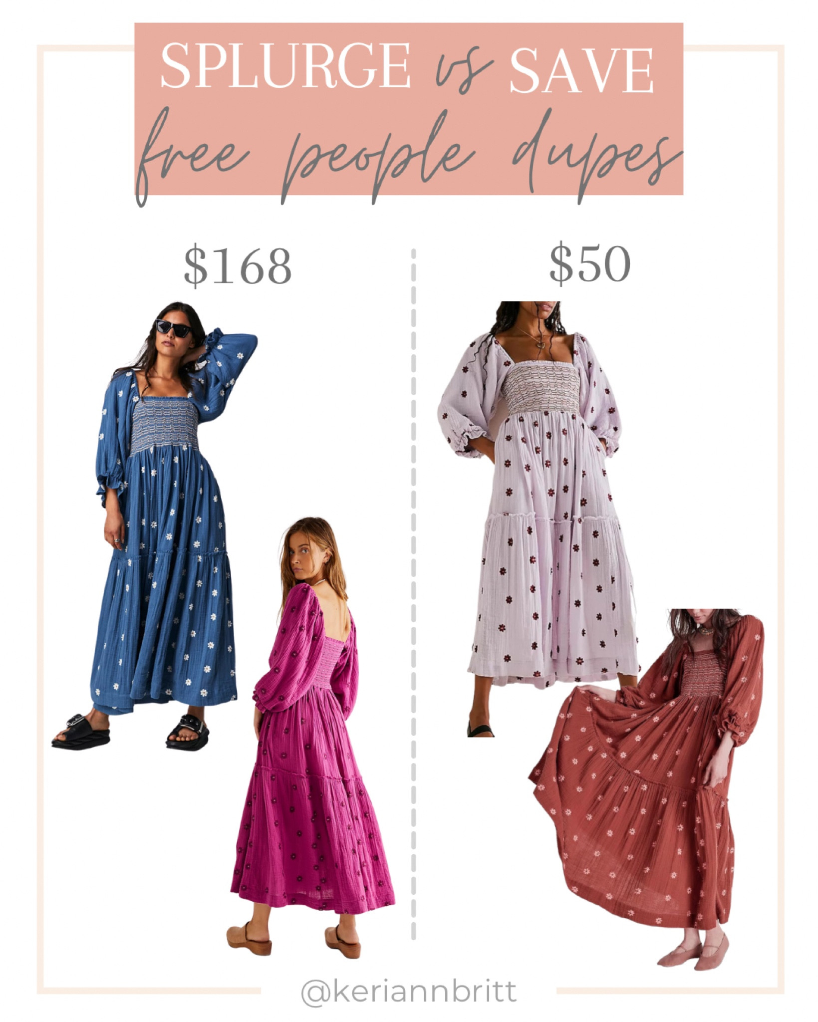 Free People Maxi Dress Dupe

Amazon dupe / Temu dupe / spring dress / maxi dress / floral maxi / smocked dress / smocked maxi 

#LTKstyletip #LTKfindsunder100 #LTKmidsize