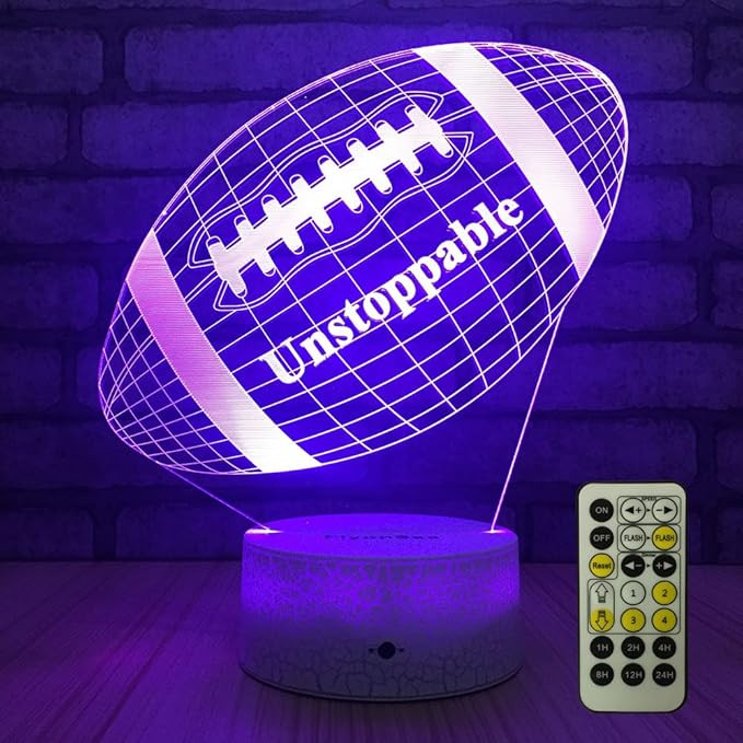 Amazon.com: FlyonSea Football lamp, Rugby Ball Bedside Lamp 7 Colors Change + Remote Control with... | Amazon (US)