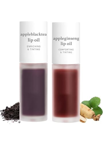 NOONI Korean Vegan Lip Oil - Appleblacktea, 0.12 Fl. Oz. + Korean Lip Oil - Appleginseng, 0.12 Fl. Oz. Bundle | Amazon (US)