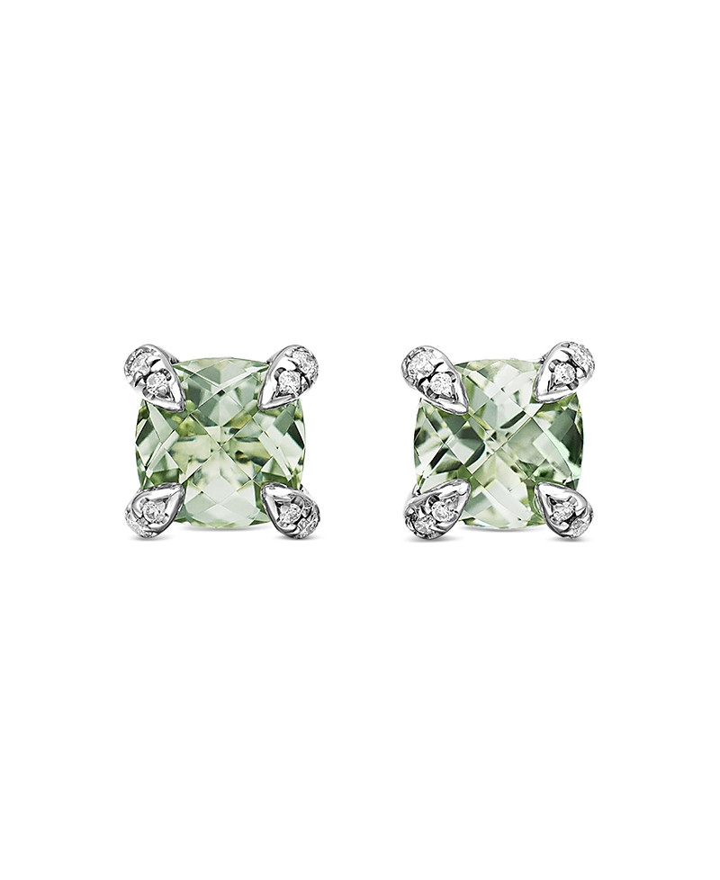 David Yurman Chatelaine Stud Earrings with Prasiolite and Diamonds | Bloomingdale's (US)