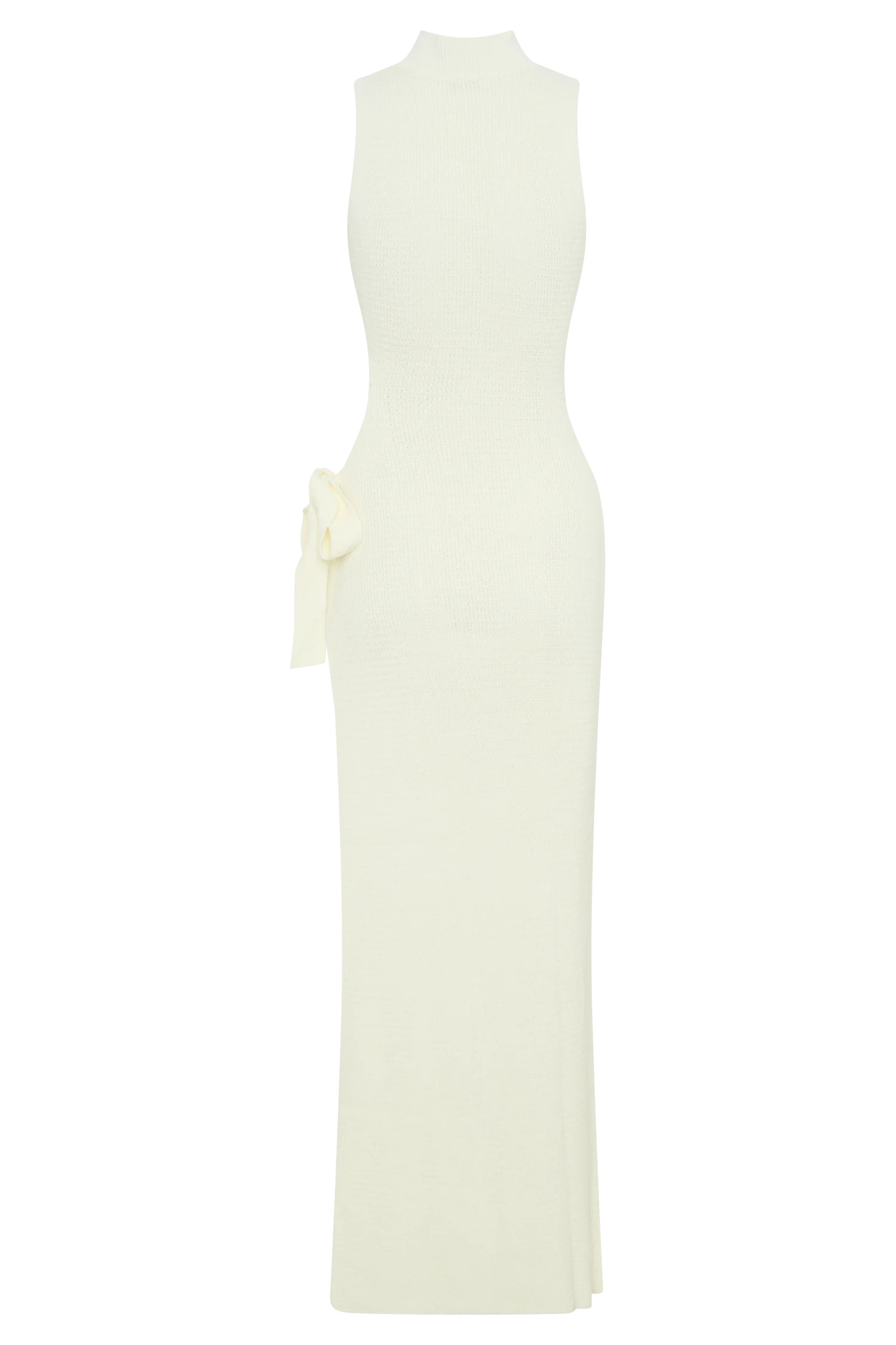 Stephanie Cut Out Knit Maxi Dress - Ivory | MESHKI US