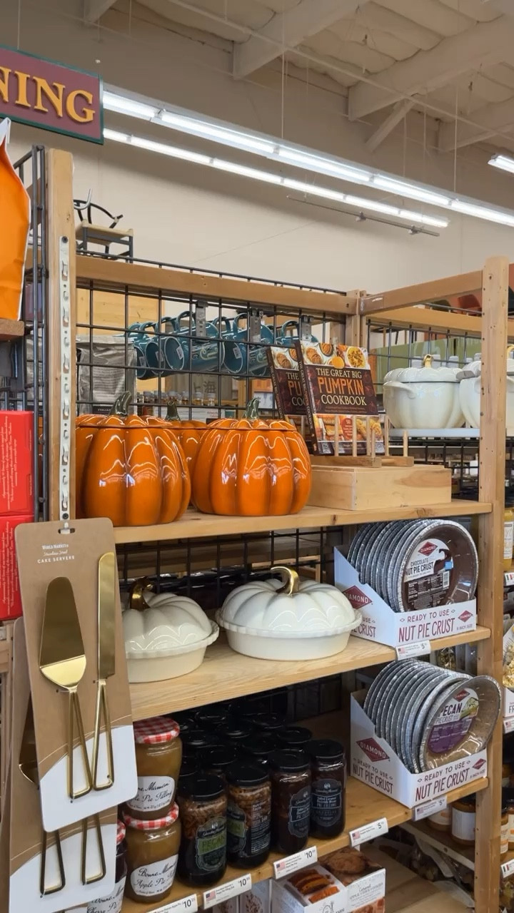 World market run
Fall finds
Pumpkin cookie jar
Deep pie dish
Metal cake server 
Soups 


#LTKHome