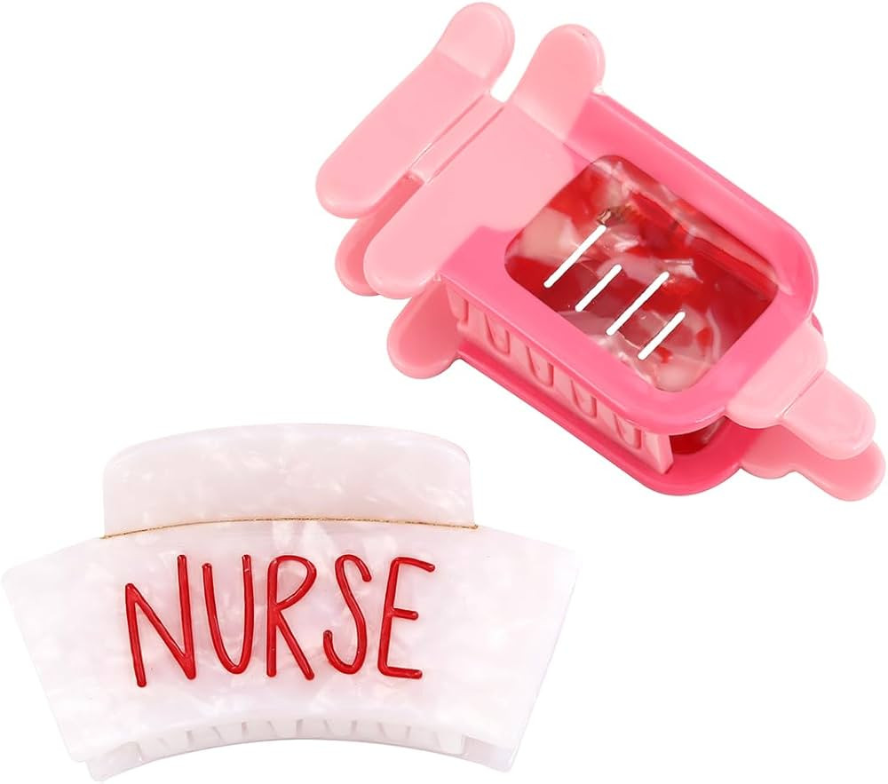 Nurse Cap Hair Claw Clip with Syringe Hair Clip Claw Set of 2 for Women Gift | Amazon (US)