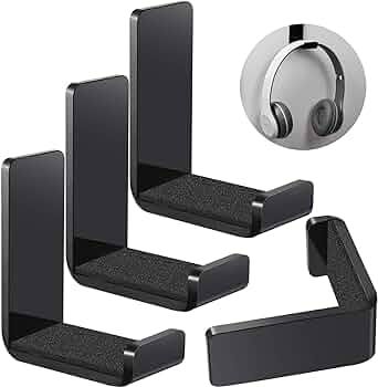 4 Pieces Headphone Hanger Headphone Hook Headset Holders Headphone Wall Mount with Adhesive Glues... | Amazon (US)