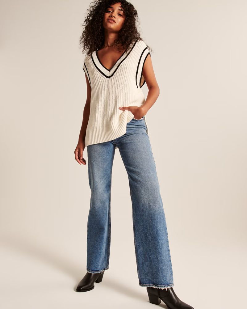 Women's Oversized Sweater Vest | Women's Tops | Abercrombie.com | Abercrombie & Fitch (US)