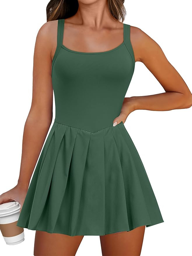 ANRABESS Women's Tennis Athletic Pleated Summer Mini Dress 2025 Golf Workout Build in Shorts Casu... | Amazon (US)
