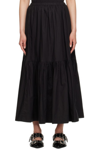 Black Flounce Maxi Skirt | SSENSE