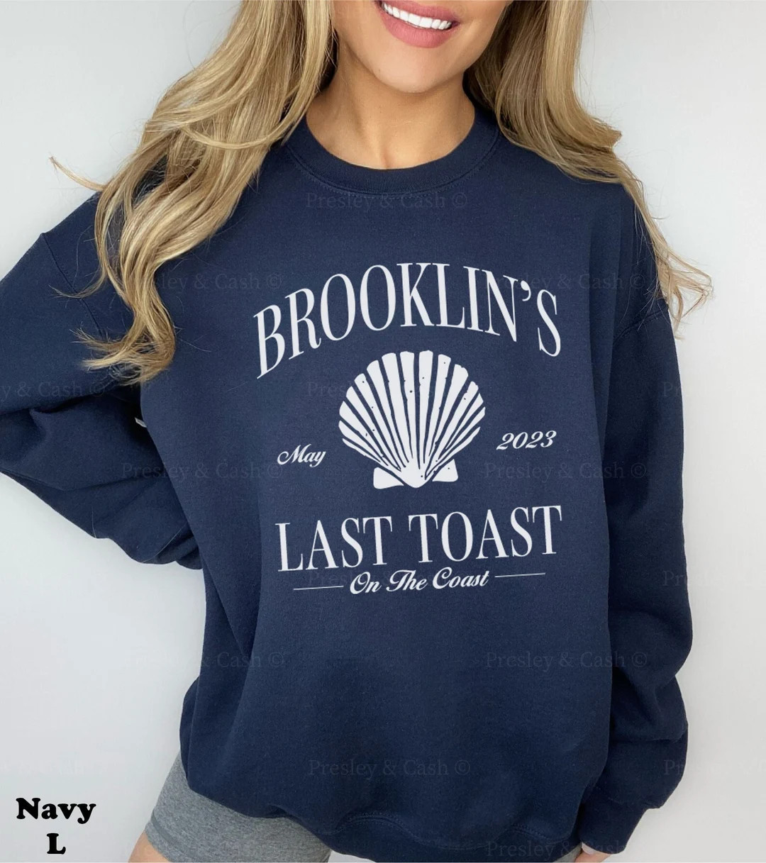 Custom Beach Bachelorette Sweatshirts Last Toast on the Coast Crewnecks Tropical Bach Merch Pullo... | Etsy (US)