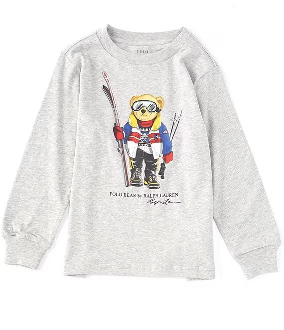 Little Boys 2T-7 Long-Sleeve Polo Ski Bear T-Shirt | Dillard's