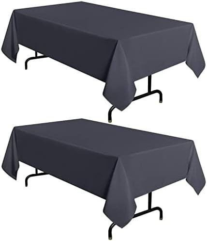 sancua 2 Pack Dark Grey Tablecloth 60 x 102 Inch, Rectangle 6 Feet Table Cloth - Stain and Wrinkl... | Amazon (US)
