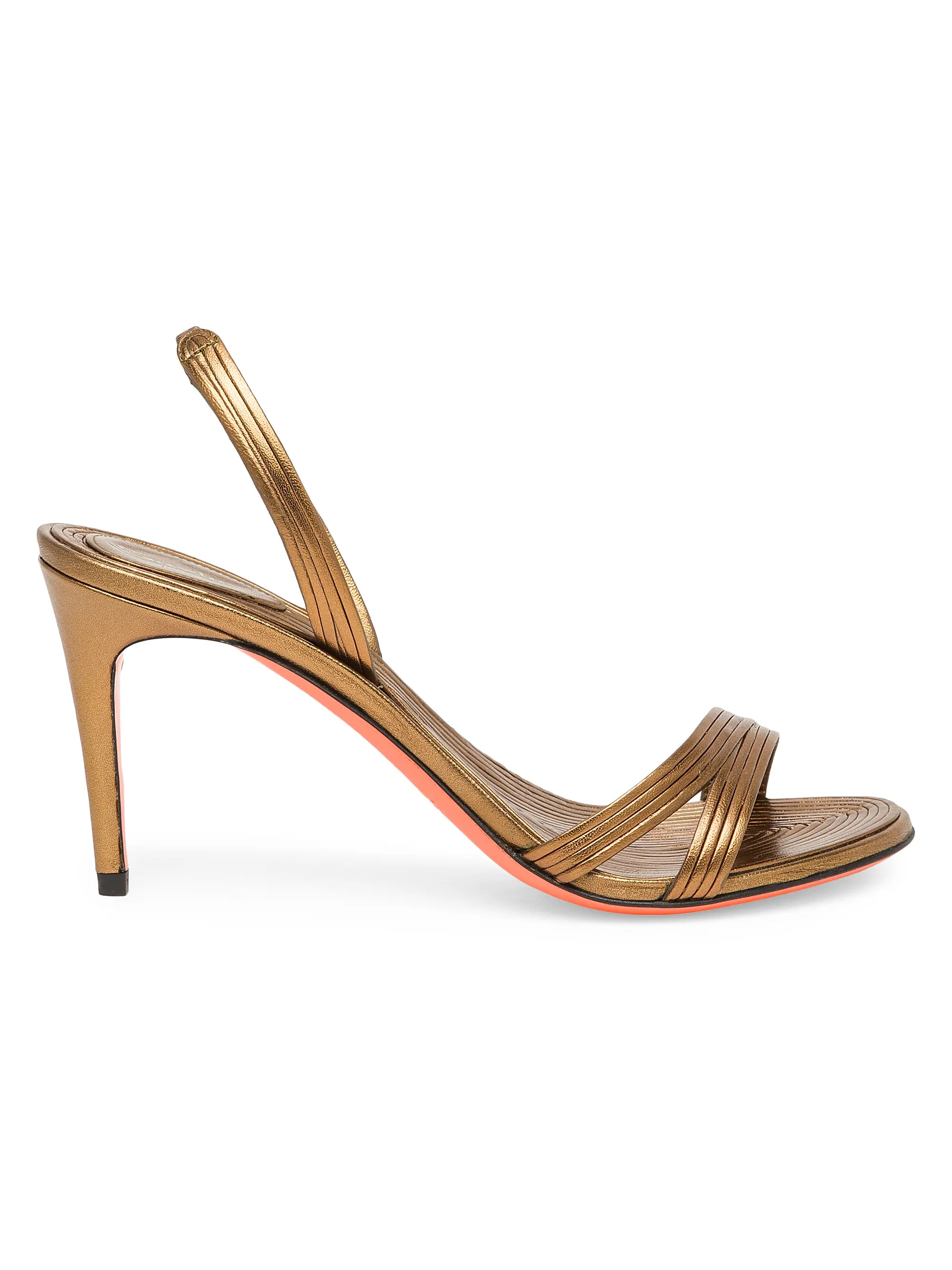Serpenti 85MM Metallic Leather Slingback Sandals | Saks Fifth Avenue
