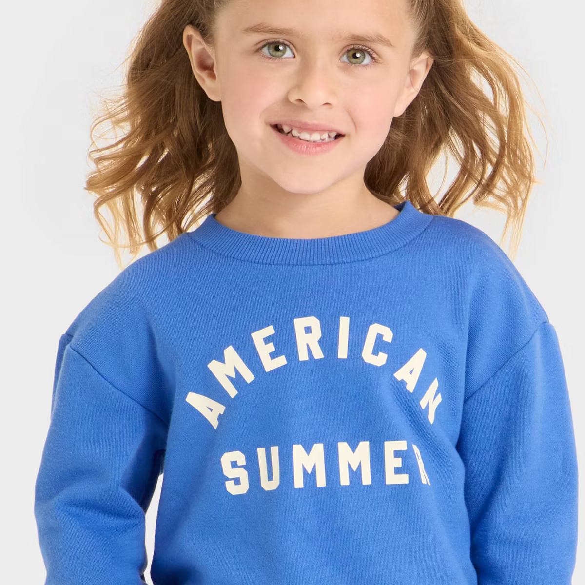 Toddler Girls' Americana Summer Crewneck Sweatshirt - Cat & Jack™ Blue | Target
