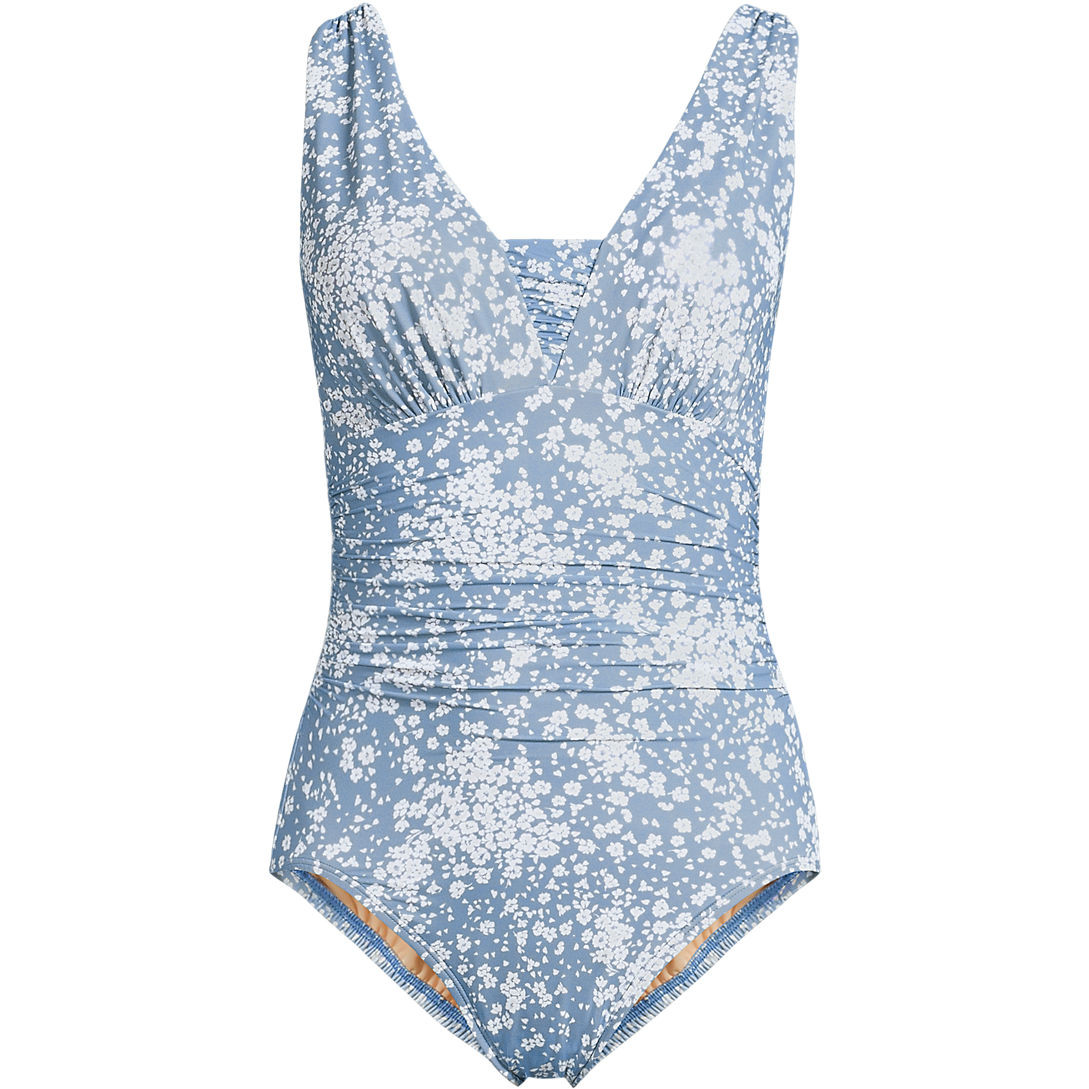 Women's Slender Suit Grecian Low Leg One Piece Swimsuit | Lands' End (US)